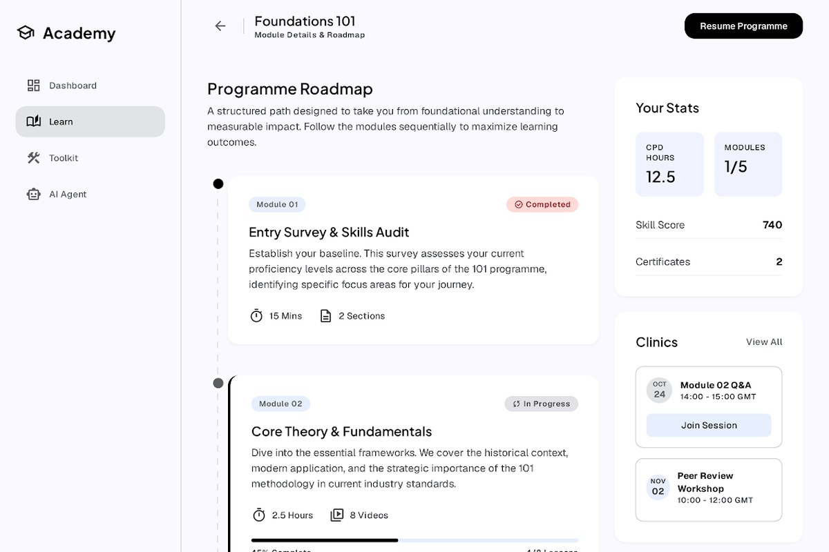 AI Academy learning portal